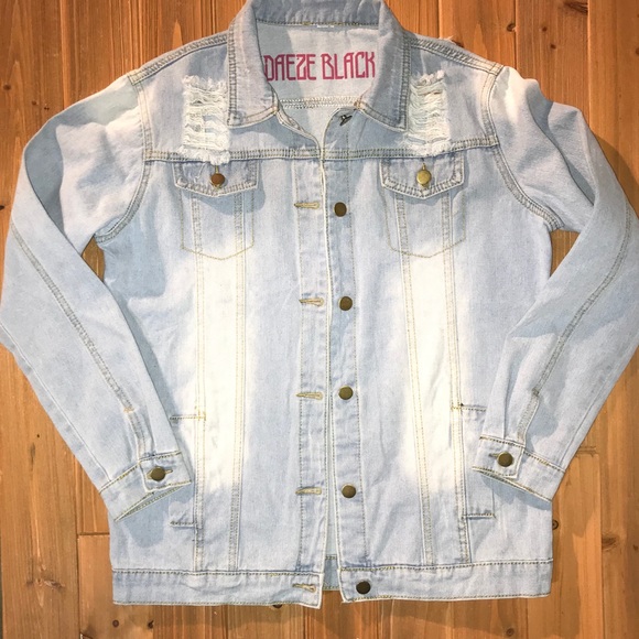 Stone Washed Ripped Design “Adaeze Black” Jacket - Picture 3 of 8